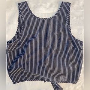 American Eagle Stripped Shirt With Open Back and Adjustable Tie